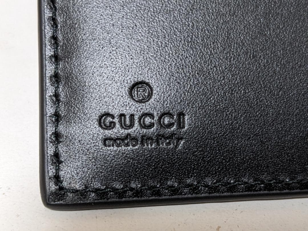 未使用品 グッチ グッチシマ ダブルG 473922 小銭入れ付き 二つ折り財布