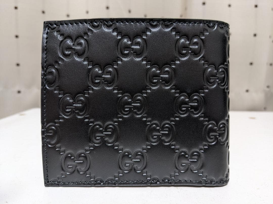 未使用品 グッチ グッチシマ ダブルG 473922 小銭入れ付き 二つ折り財布