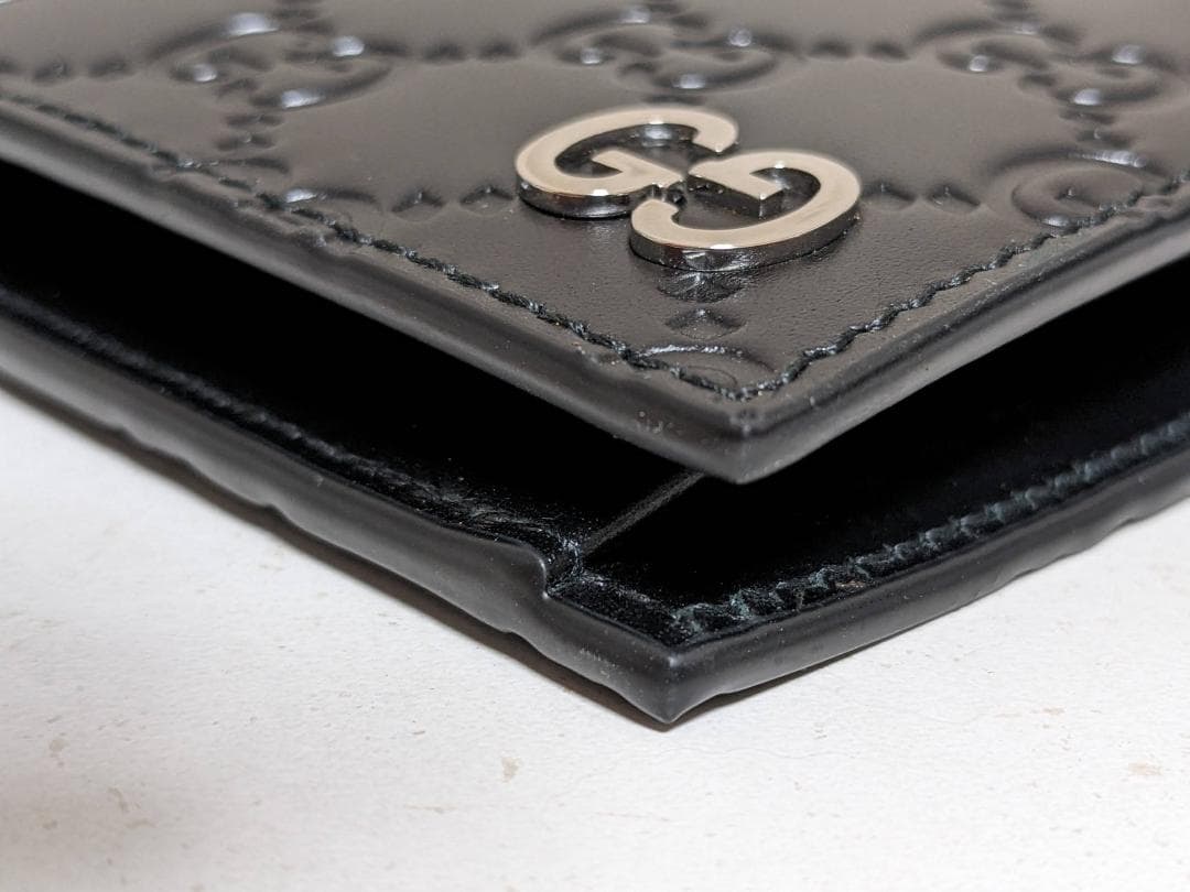 未使用品 グッチ グッチシマ ダブルG 473922 小銭入れ付き 二つ折り財布