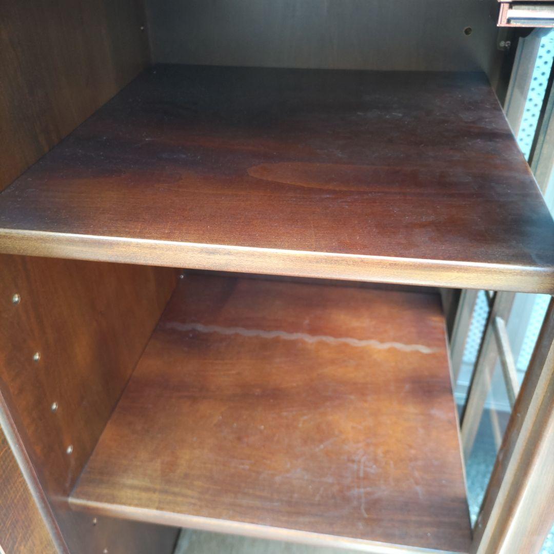 【状態良】オールドカリモク　キュリオケース　食器棚　2面採光