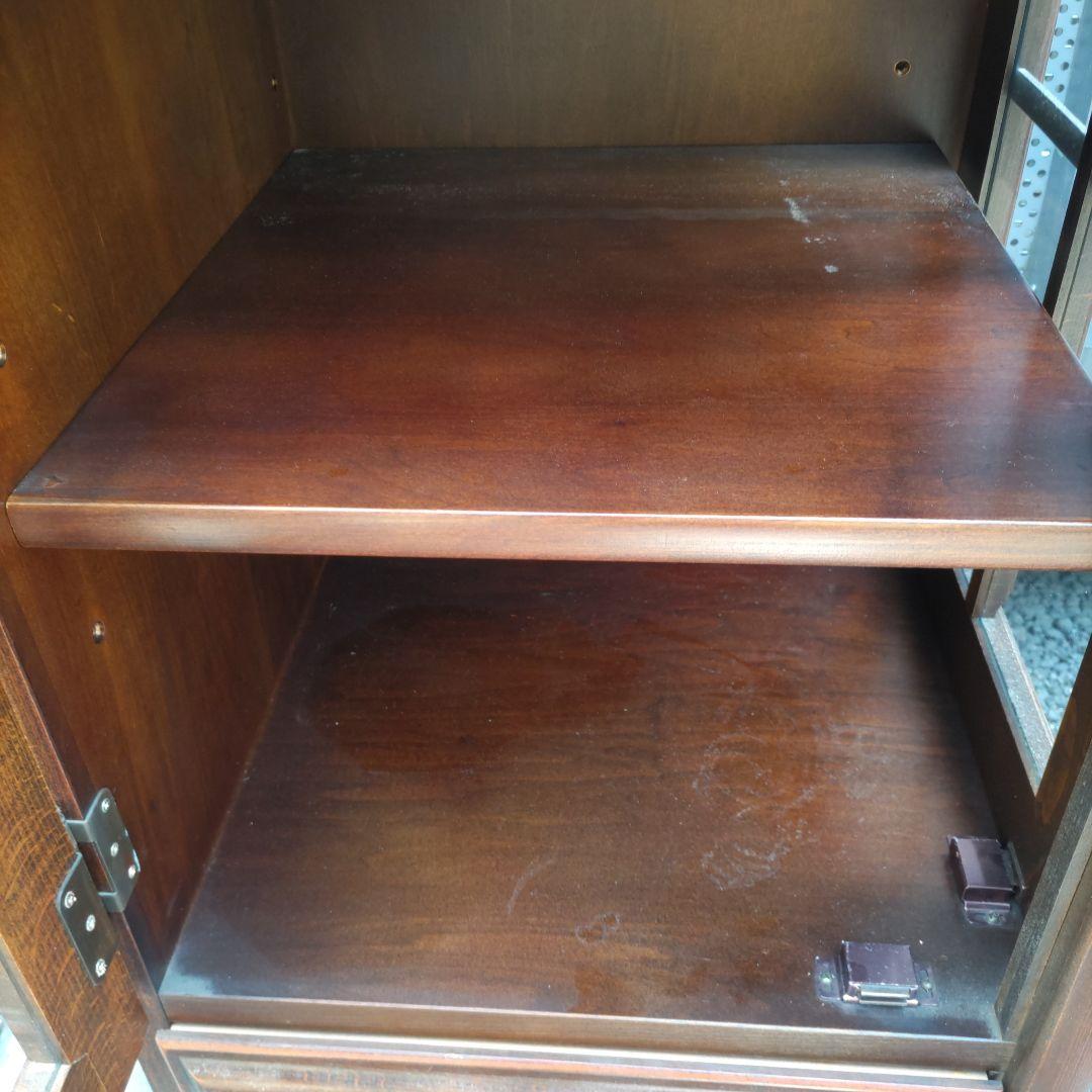 【状態良】オールドカリモク　キュリオケース　食器棚　2面採光