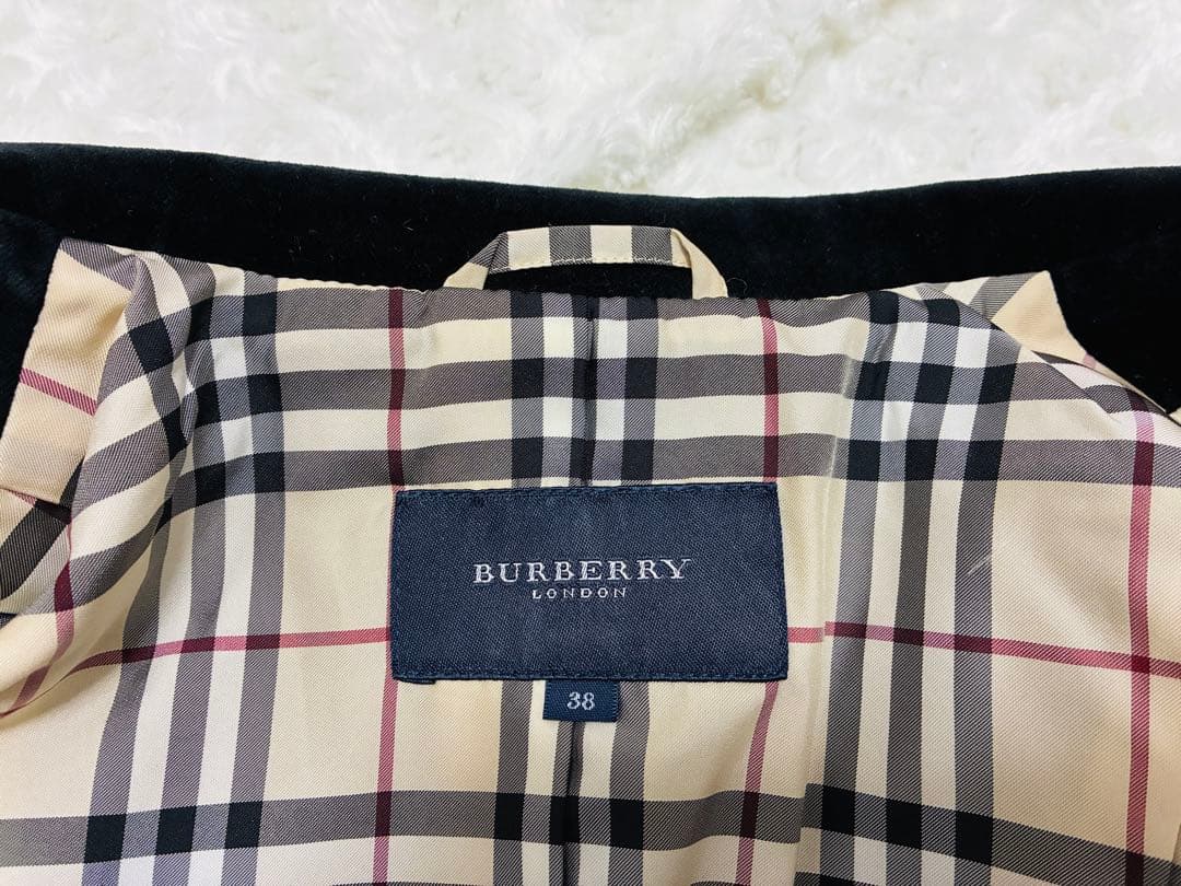極美品　BURBERRY ベロア テーラードジャケット ノバチェック 38
