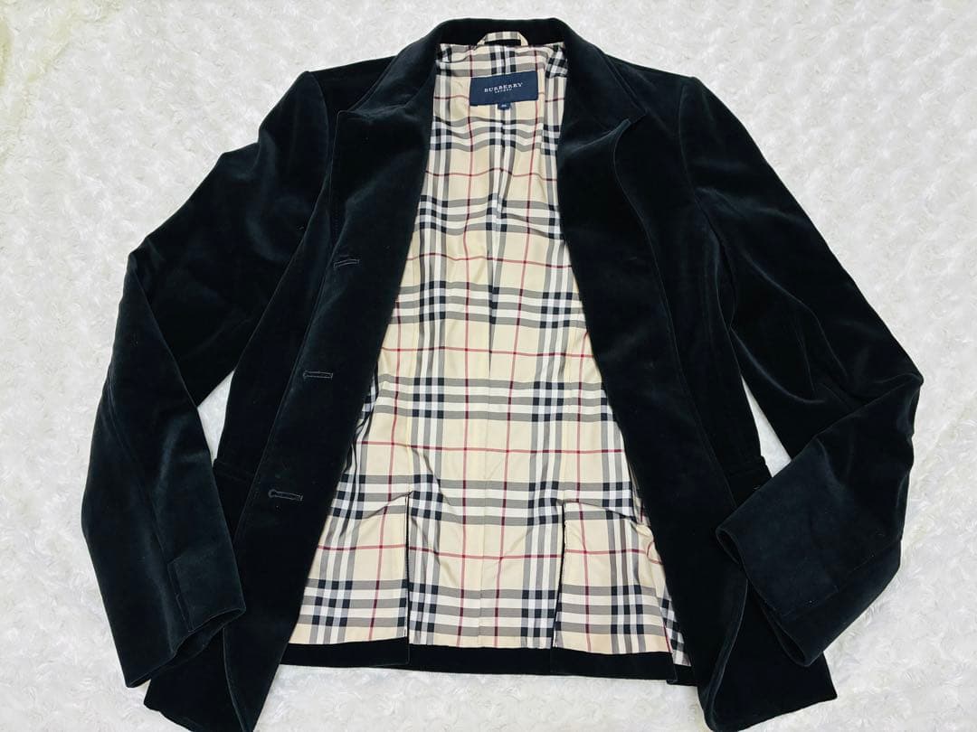 極美品　BURBERRY ベロア テーラードジャケット ノバチェック 38