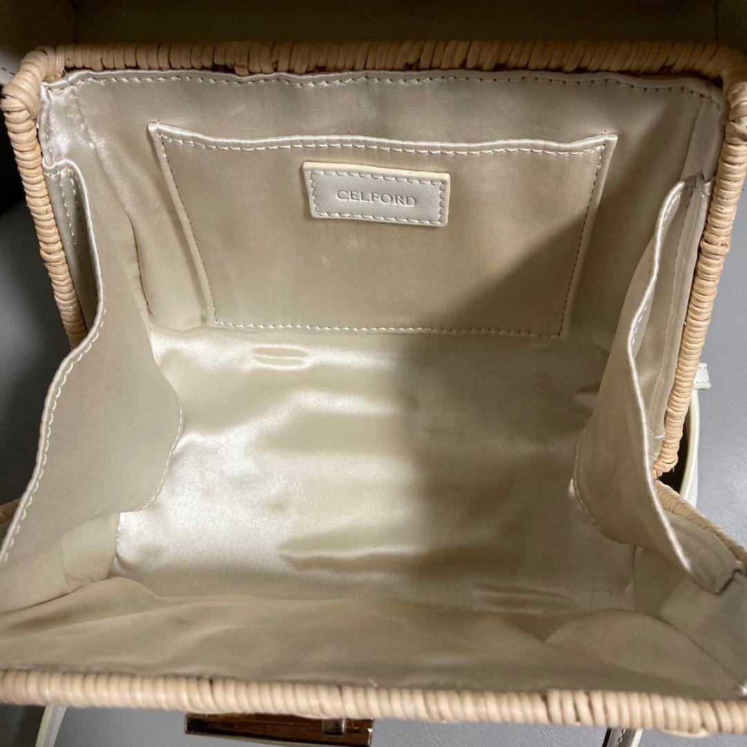 美品セルフォード CELFORD ビジュー×スタッズシーズナルバッグカゴバッグ