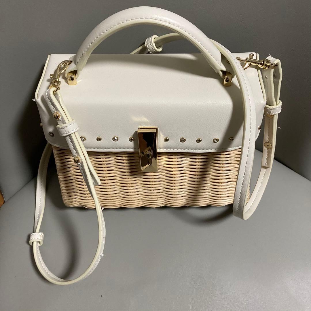 美品セルフォード CELFORD ビジュー×スタッズシーズナルバッグカゴバッグ