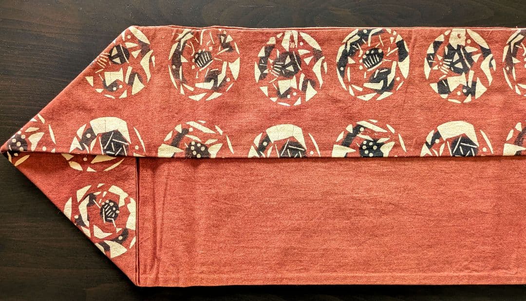 木綿　型絵染め　民芸調