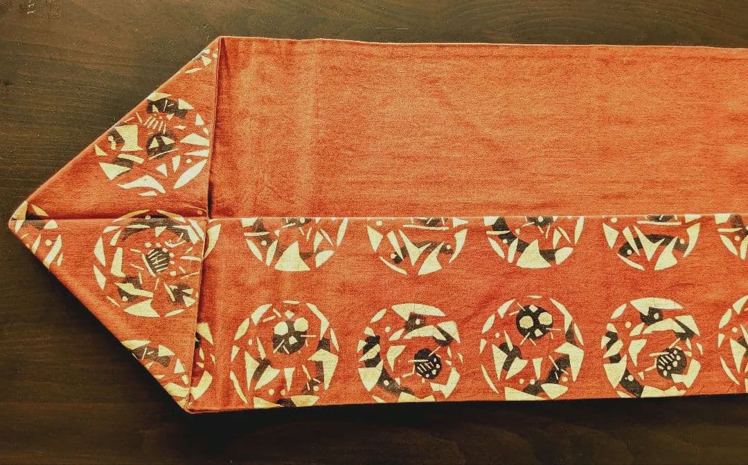 木綿　型絵染め　民芸調