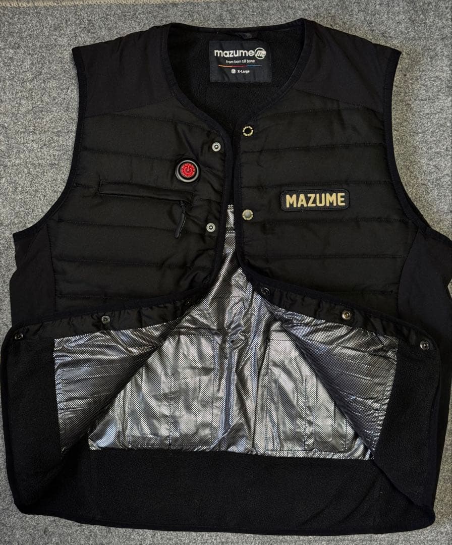 MAZUME フィッシングヒーターベスト ブラック XL