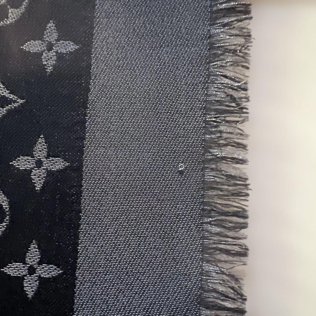 ルイヴィトン　ショール・モノグラム シャイン　黒シルバー　リバーシブル