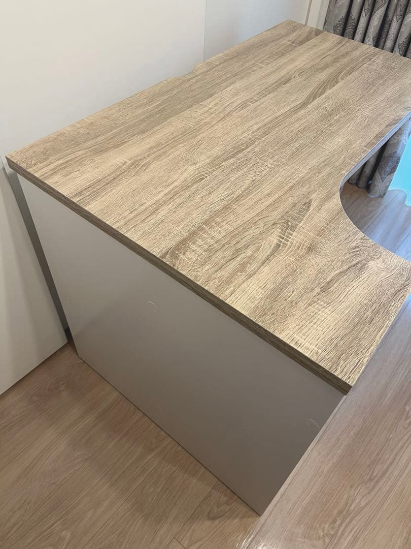 LOWYA （ロウヤ）L字デスク 100cm オーク/ホワイト