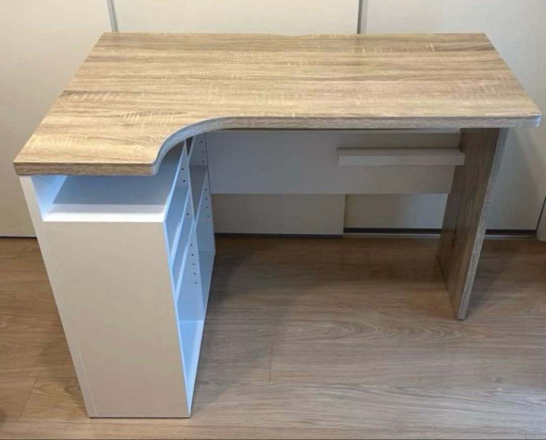 LOWYA （ロウヤ）L字デスク 100cm オーク/ホワイト