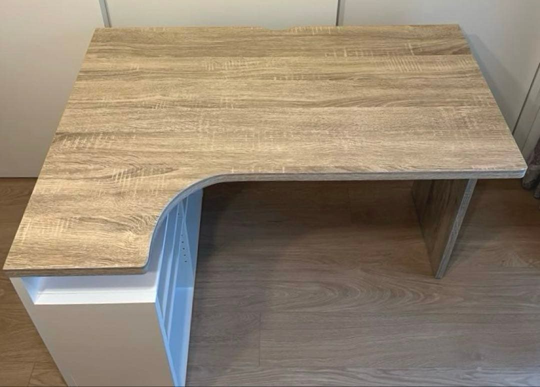 LOWYA （ロウヤ）L字デスク 100cm オーク/ホワイト