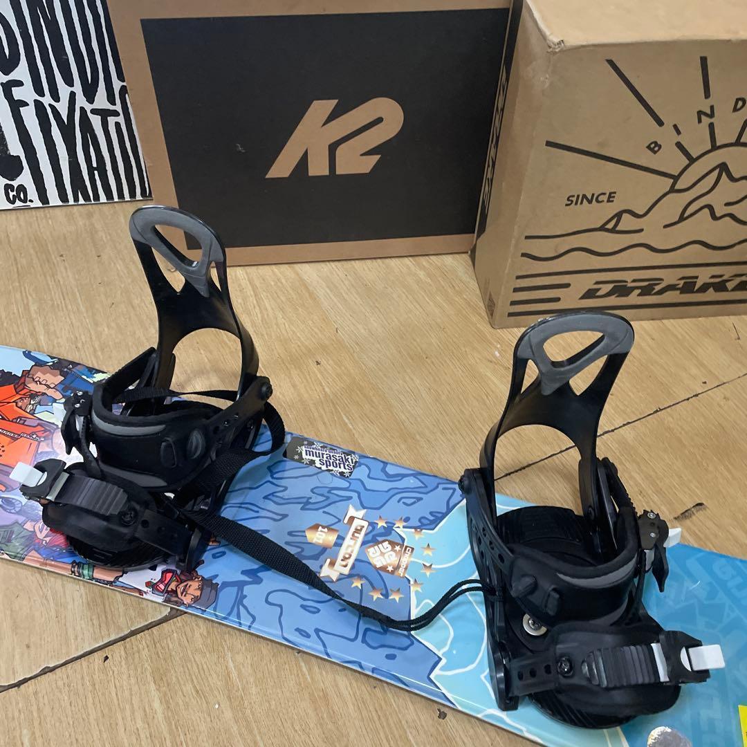 BURTON　キッズスノーボードセット　101cm　バートン　バイン付3点セット