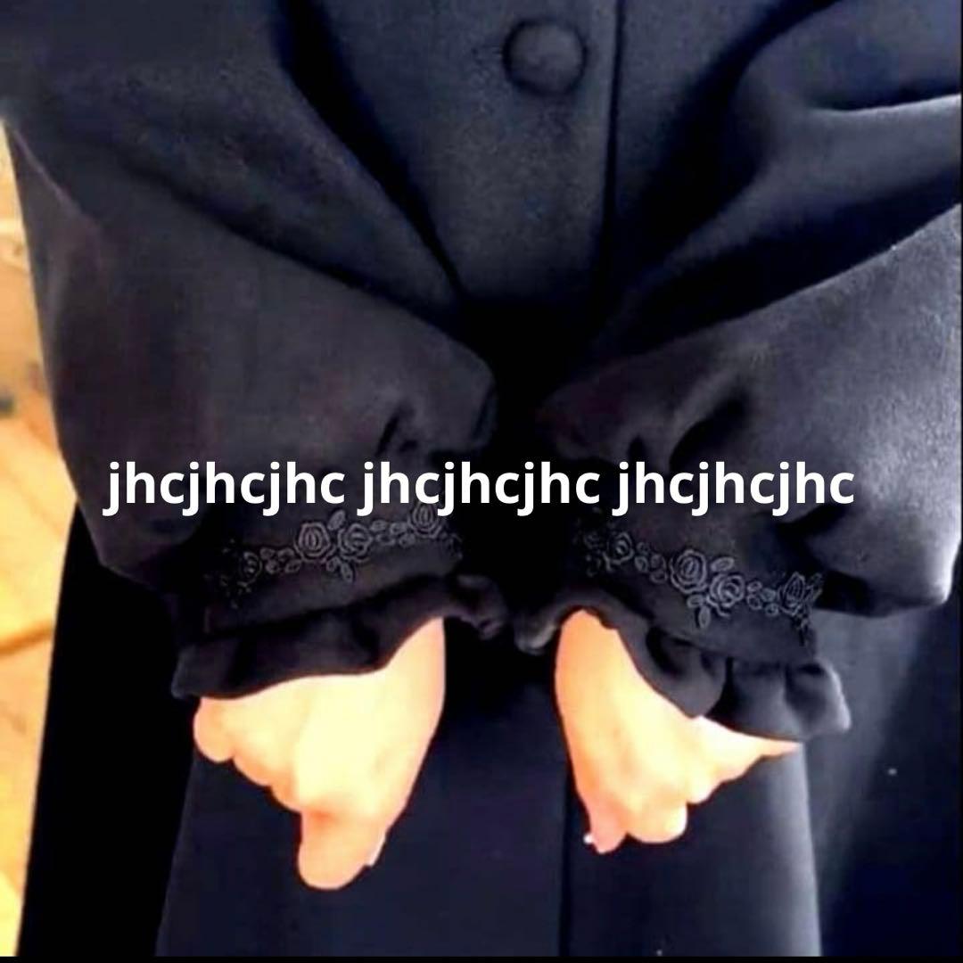 しまむら×青木美沙子　ロングフレアコート　黒　LL　しまみさ　リボン