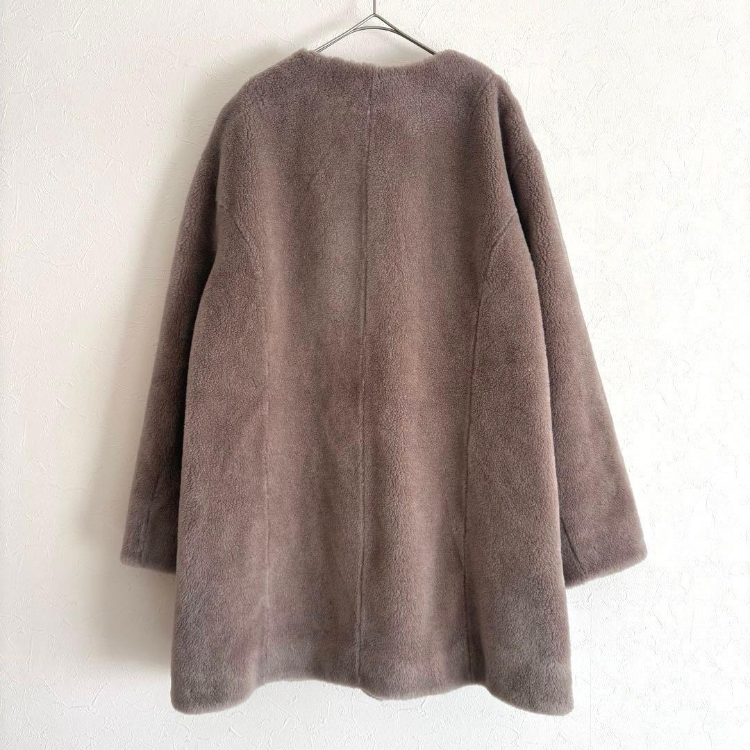 美品✨ソージュ 24FW ウールボアコート ウール100% グレージュ