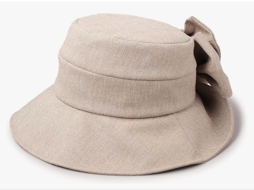 CA4LA ベージュ リボン付きハット