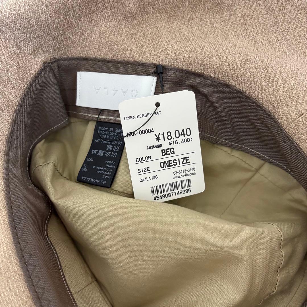 CA4LA ベージュ リボン付きハット