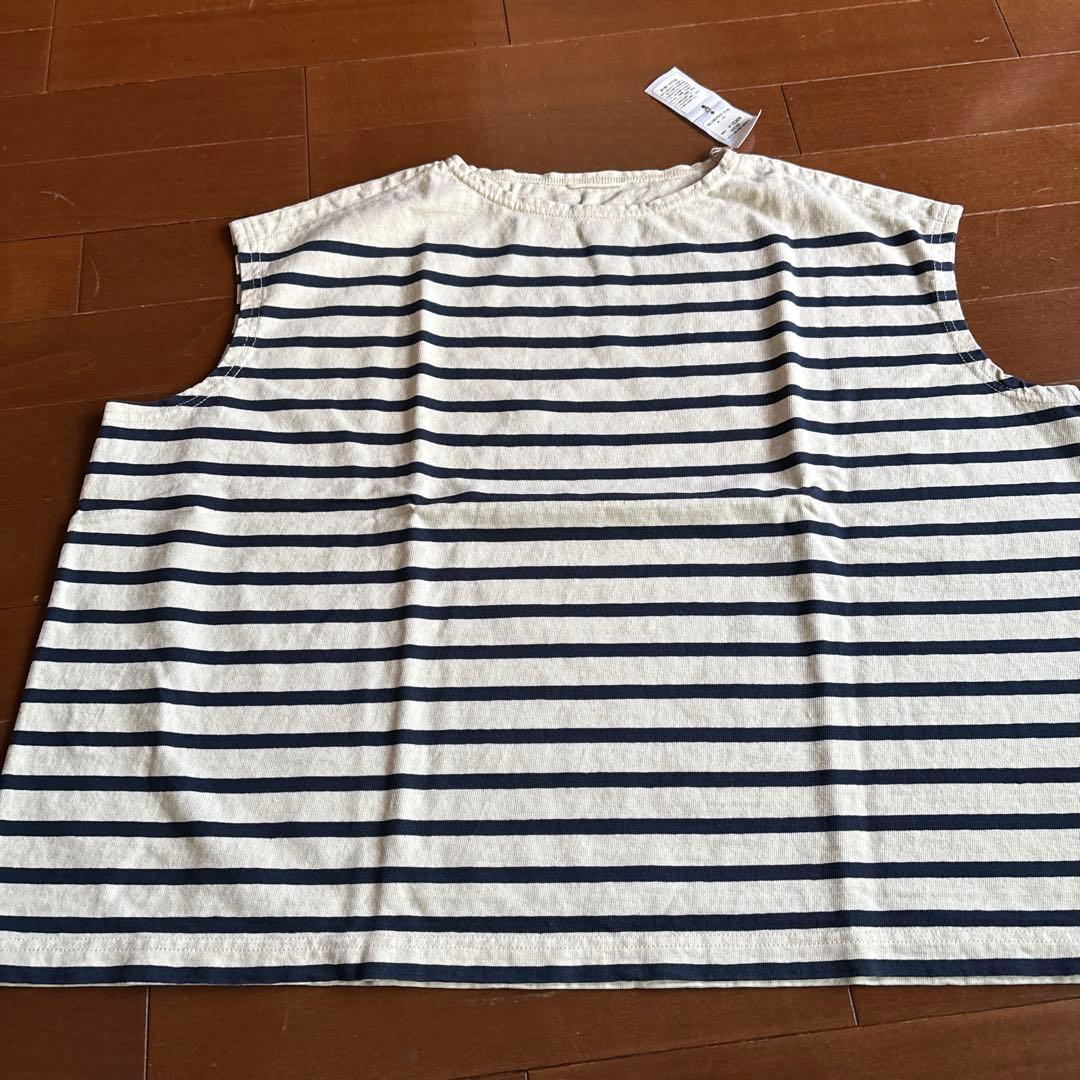 新品未使用　45r Mキャミ　ボーダーネイビー