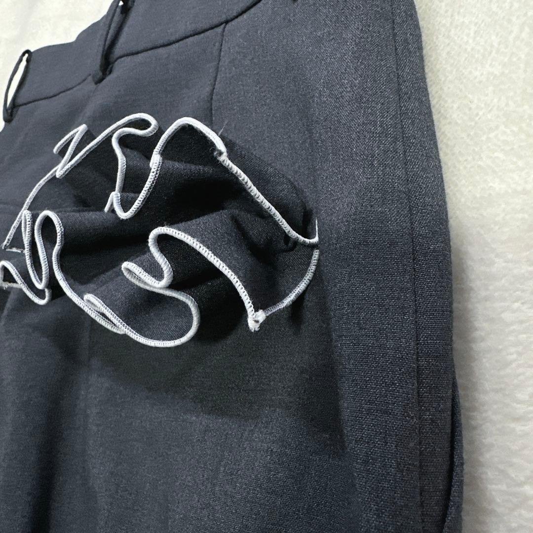 極美品 トレフルプラスワン ポケットフリルパンツ ダークグレー trefle+1