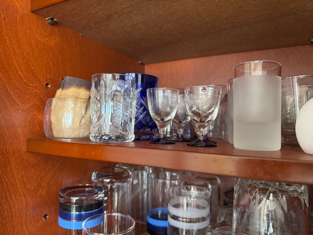 メ*3様 アンティーク 木製食器棚 ガラス扉付き ビンテージ ※購入前にコメント