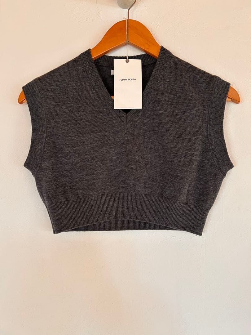 FUMIKA UCHIDA チャコールグレー ニットベスト 36