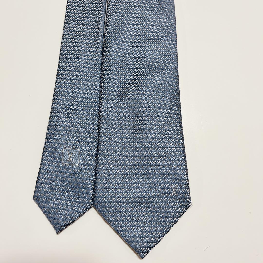 美品 ルイヴィトン ネクタイ ハイブランド ダイヤモンドブイ 光沢 ジャガード