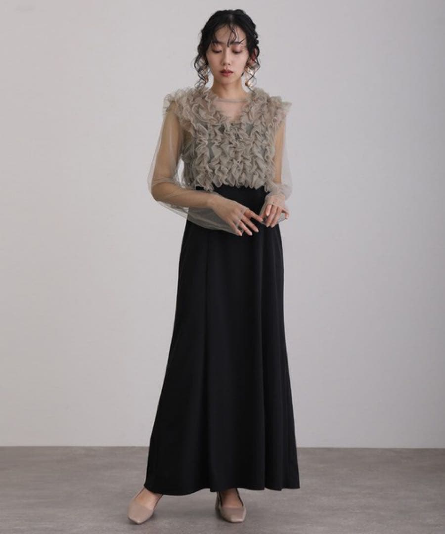 atlo 袖あり&ミモレ丈同窓会3点セット パーティドレス