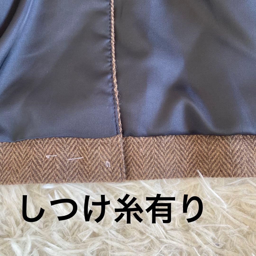 未使用級✨タスマニア製メリノウール　ケント　テーラード　ヘリンボーン　土色　XL