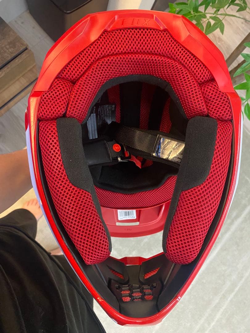 FOX V1 ヘルメット レッド/ホワイト