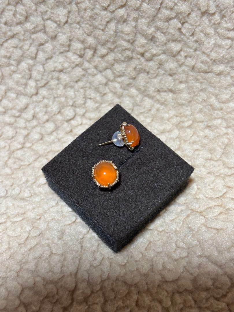 agete アガット　K10 カーネリアン　ピアス