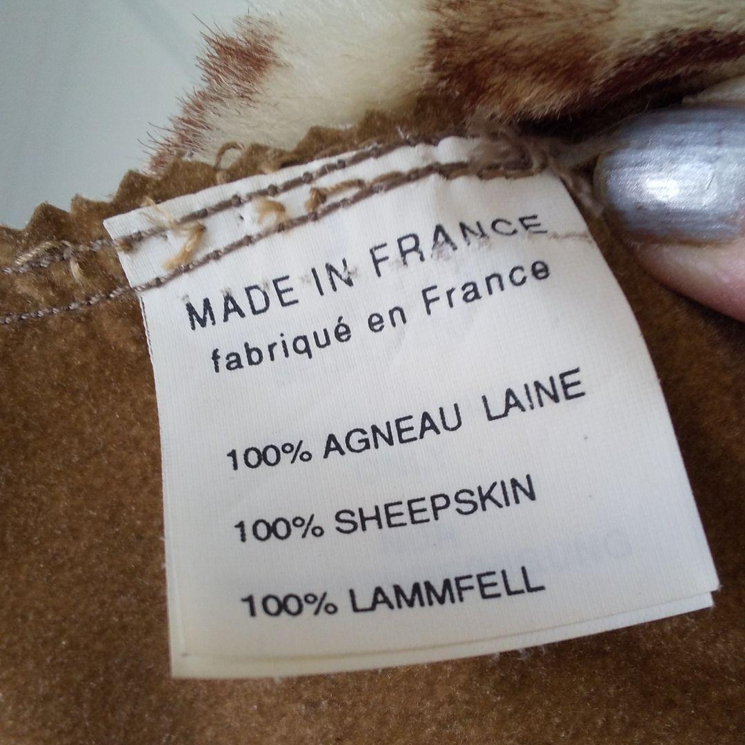 最終セール★ideu フランス製ラム毛皮コート★ゼブラ柄 L