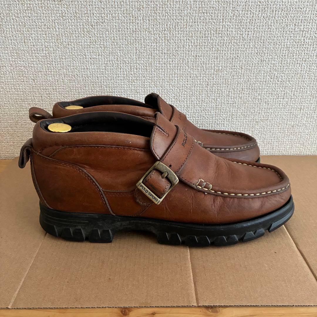 靴 90's POLO SPORT brown leather boots