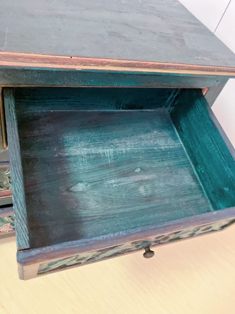 彫刻　アンティーク　木製　チェスト　ベンチ　飾り棚　インドネシア家具　アジア家具