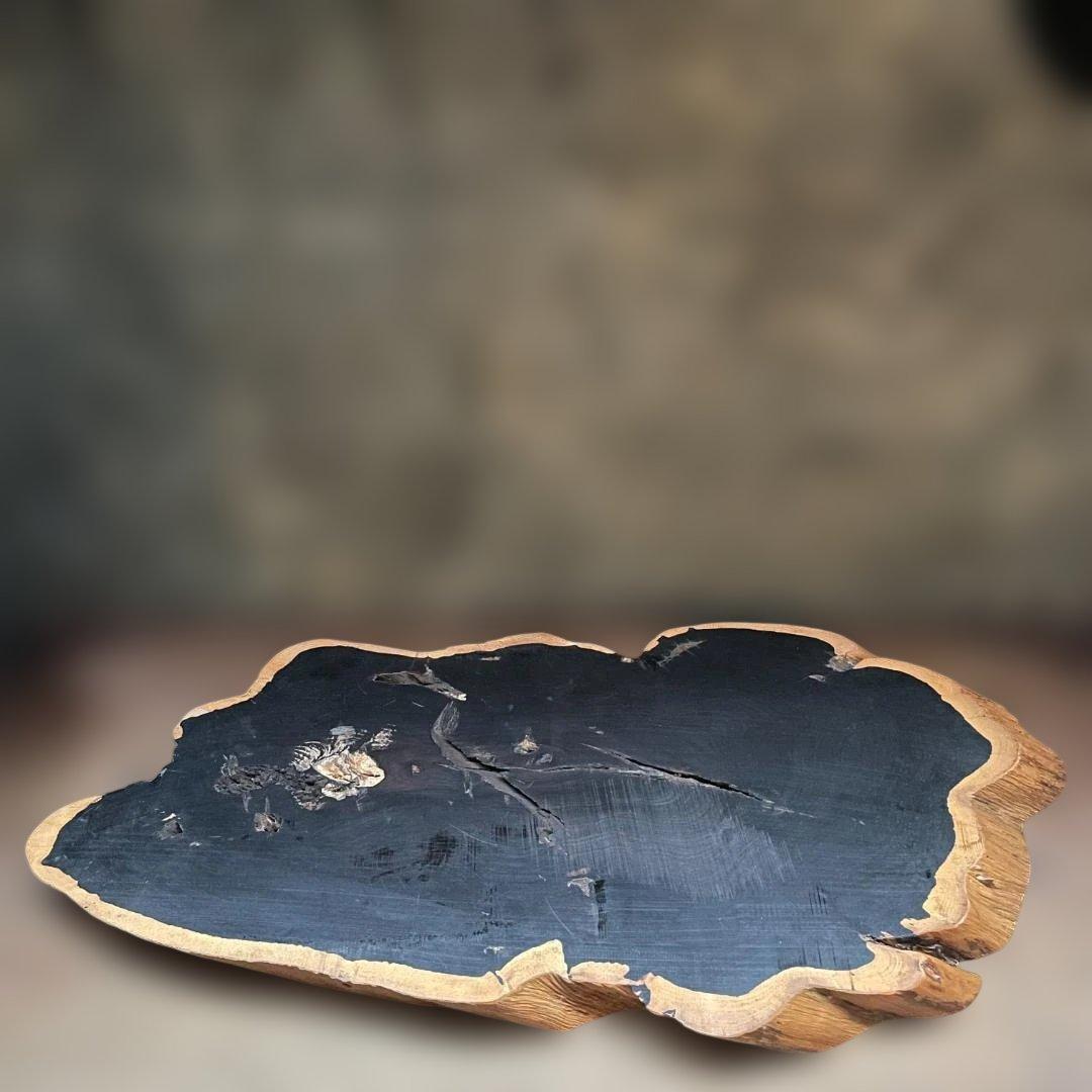 希少 大型 本黒檀 花瓶台 盆栽 花台 飾り台 一枚板 切り株 輪切 華道