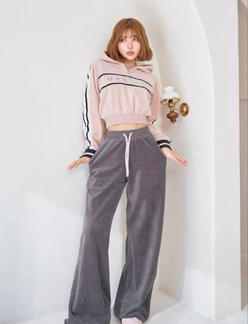Darich ラインベロアショートフーディ+ コードベロアワイドパンツセット販売