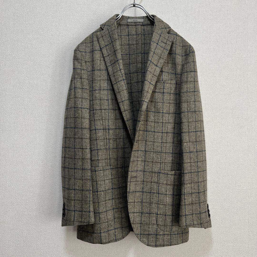 【未使用】現行 BOGLIOLI ウール チェック テーラードジャケット 46
