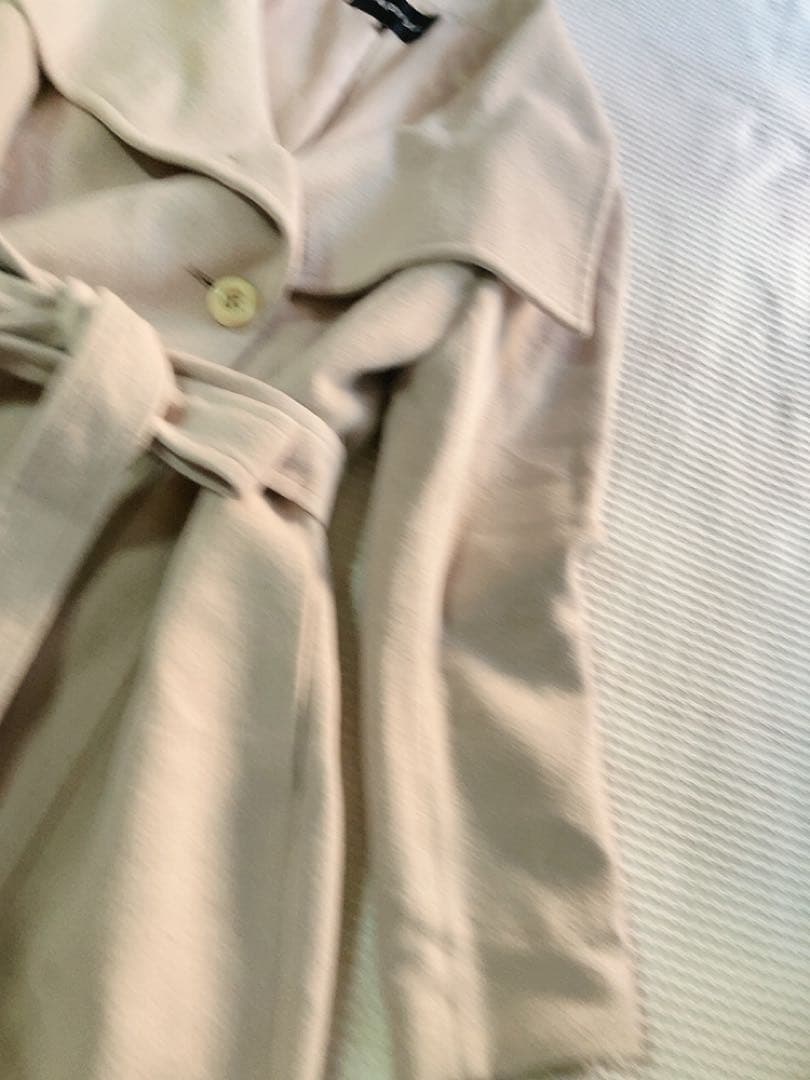 INDIVI上品アンゴラ羊毛混ロングコートポケットベルト付き美品大きめ日本製