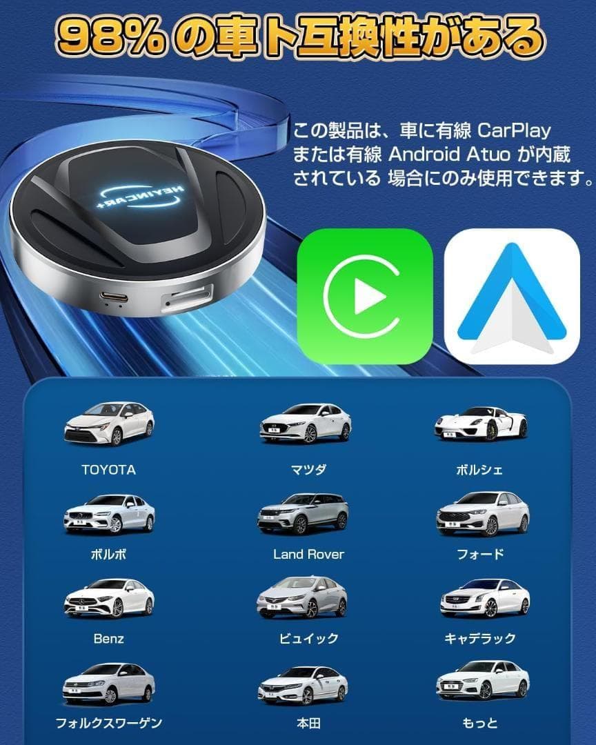 よ*ー様 HEYINCAR+ CarPlay AI Box Android 13