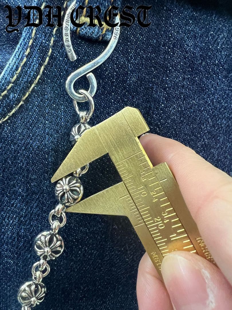 新入荷　バイカー必須　フラワークロスウォレットチェーン　刻印有り　MLCN