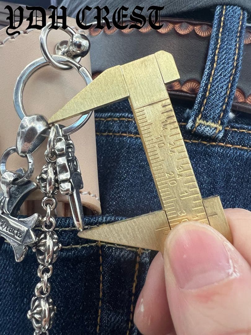 新入荷　バイカー必須　フラワークロスウォレットチェーン　刻印有り　MLCN