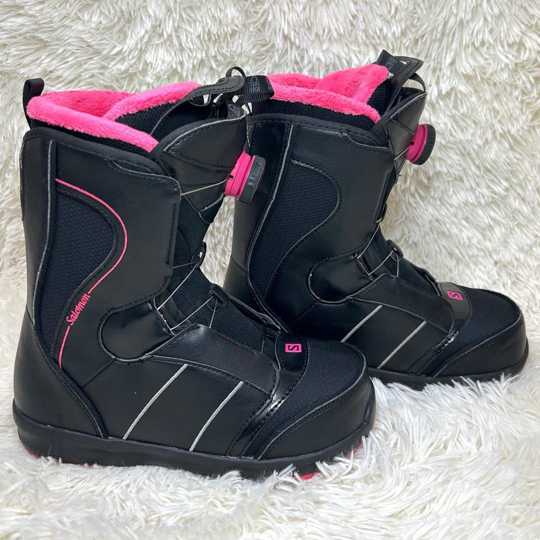 SALOMON スノーボードブーツ 24.5cm ブラック/ピンク