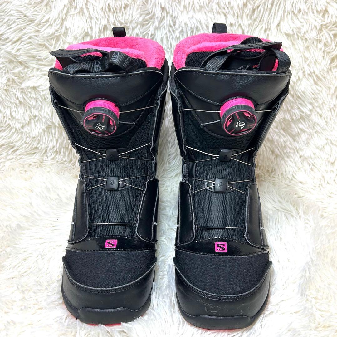 SALOMON スノーボードブーツ 24.5cm ブラック/ピンク
