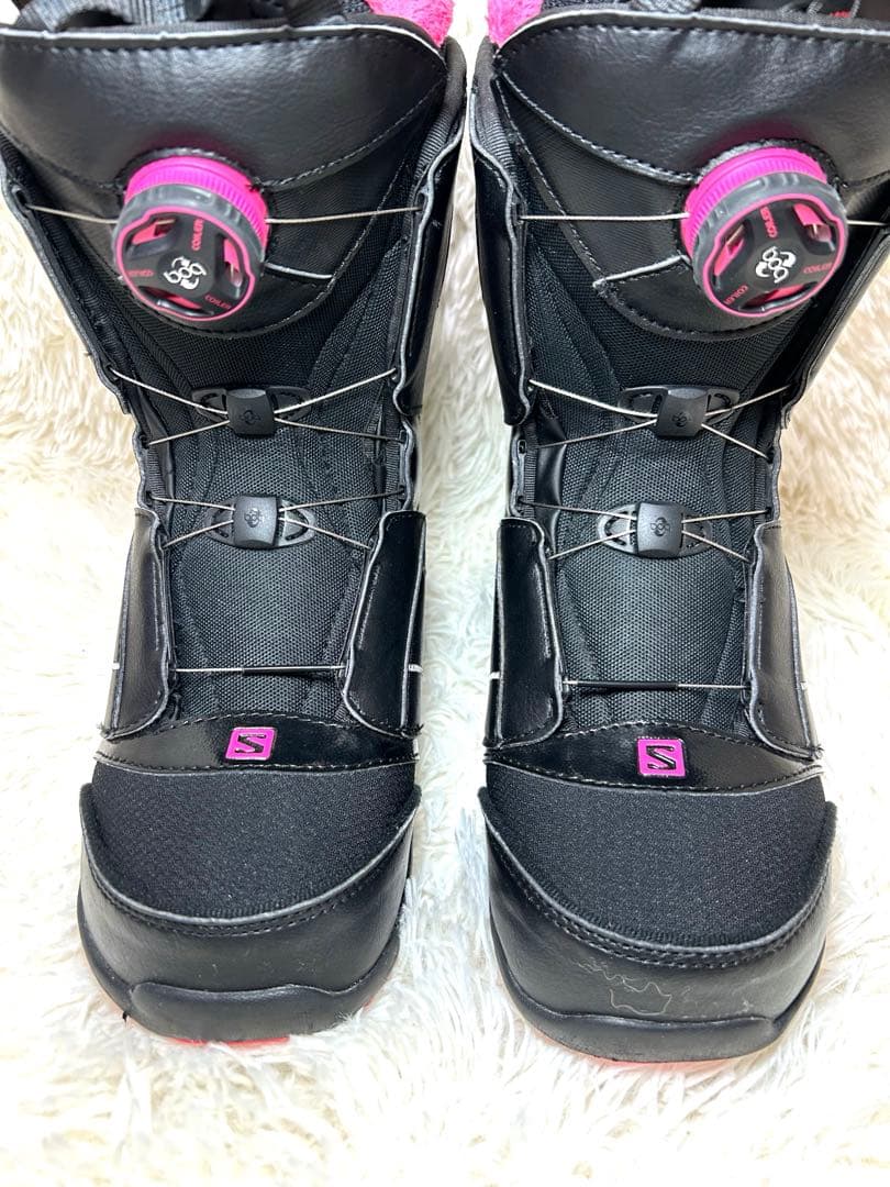 SALOMON スノーボードブーツ 24.5cm ブラック/ピンク