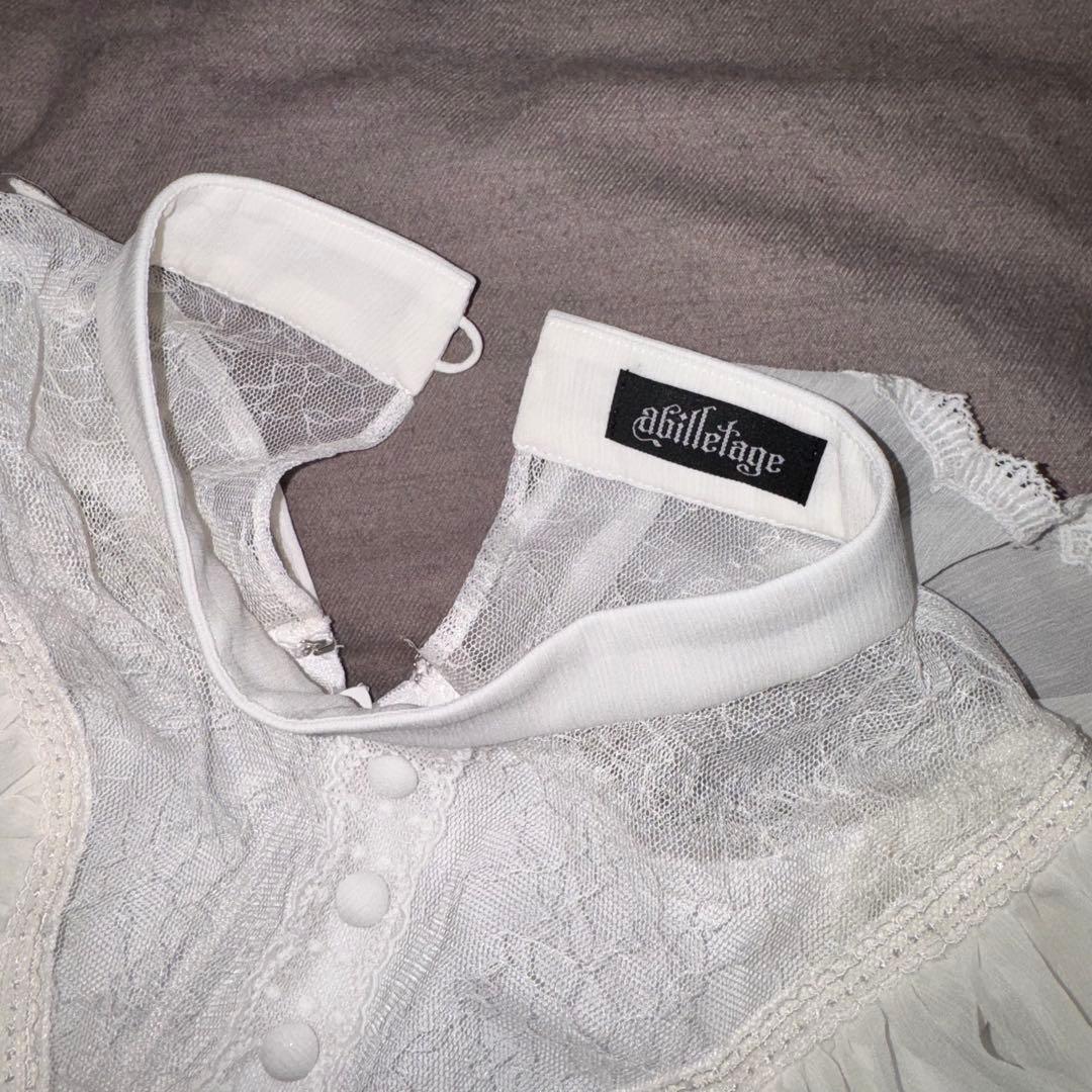 【Abilletage】ホワイト フリル ロングワンピース｜エルフヴィンテージ風