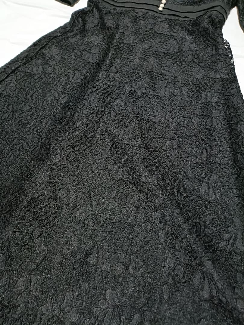 美品　レジャ　レース付きブラック パーティー ドレス　M　LEJA