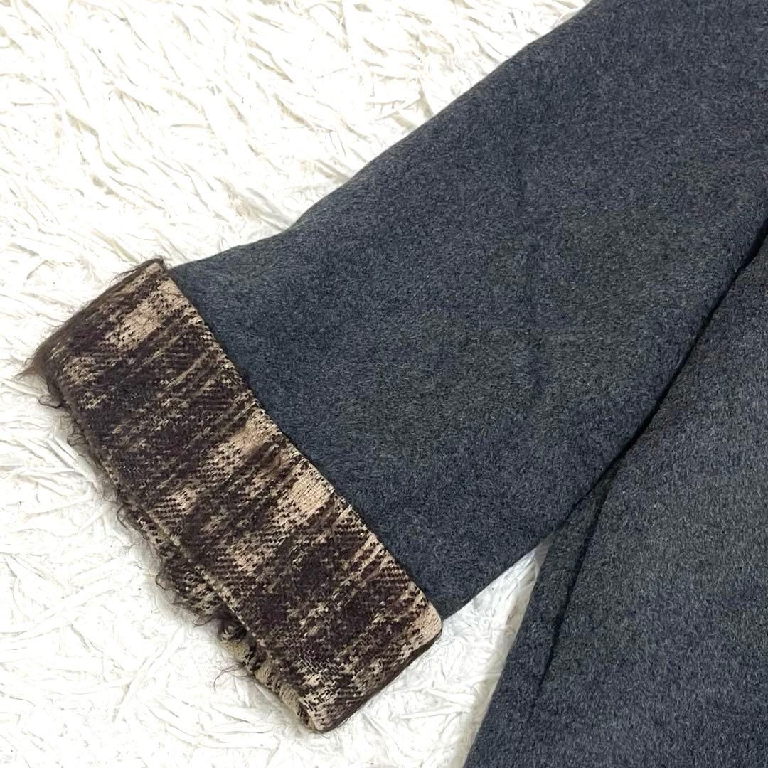 BEARDSLEY アンゴラ ノーカラー ウールコート ショートコート モヘヤ