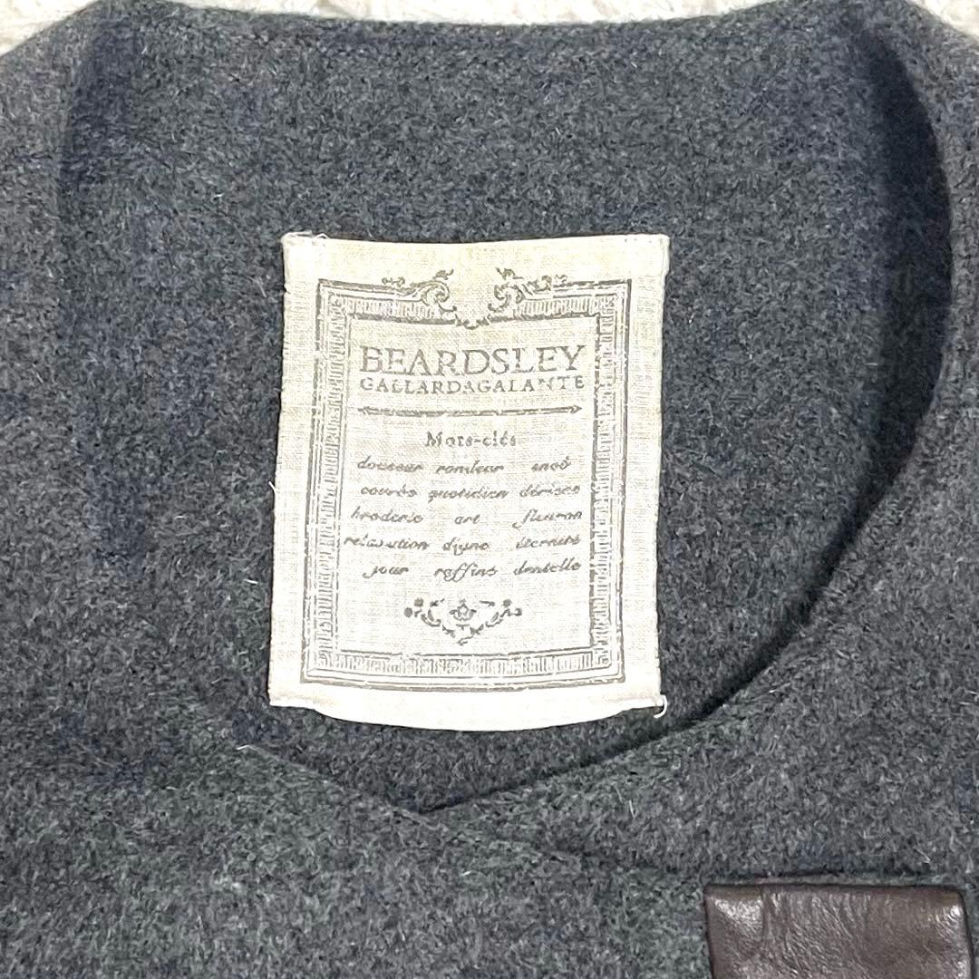 BEARDSLEY アンゴラ ノーカラー ウールコート ショートコート モヘヤ