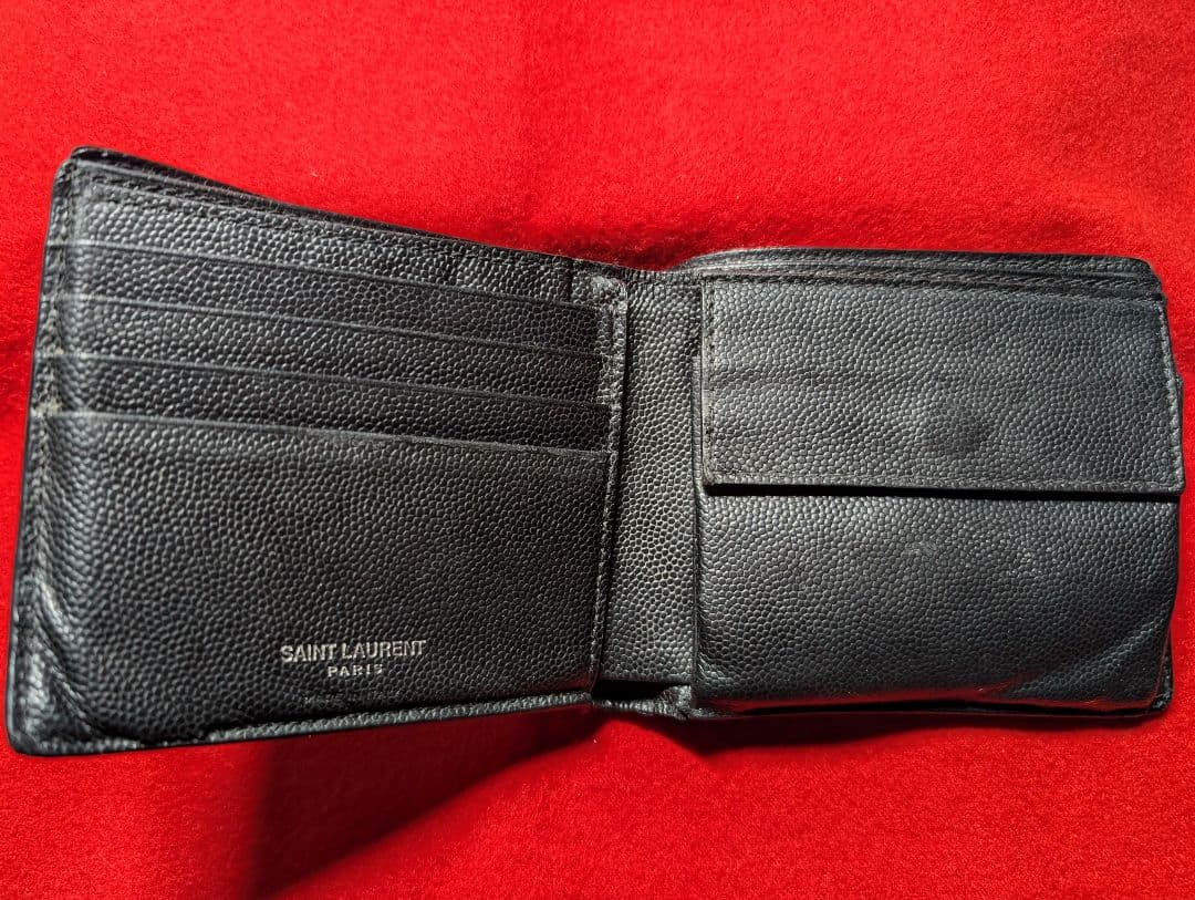 SAINT LAURENT PARIS 二つ折 財布 スタッズ サンローラン