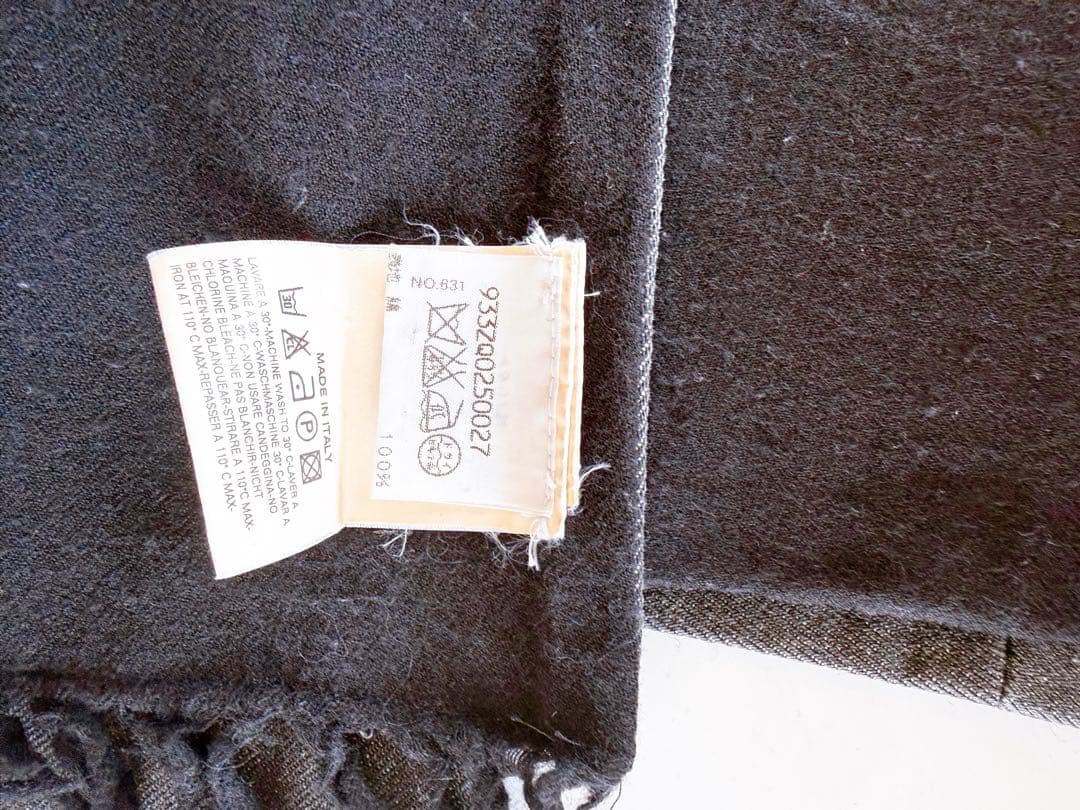 フ*n様 【中古】マルジェラ デニム×ウール マフラー 黒