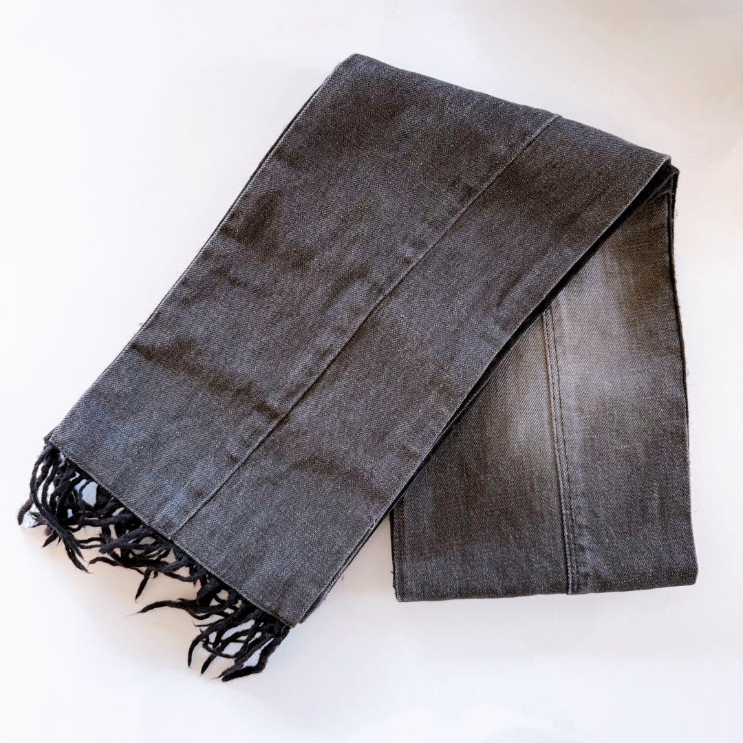 フ*n様 【中古】マルジェラ デニム×ウール マフラー 黒